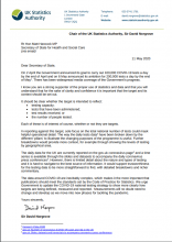 Sir David Norgrove letter to Matt Hancock regarding COVID-19 testing